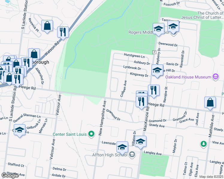 map of restaurants, bars, coffee shops, grocery stores, and more near 7942 New Hampshire Avenue in St. Louis