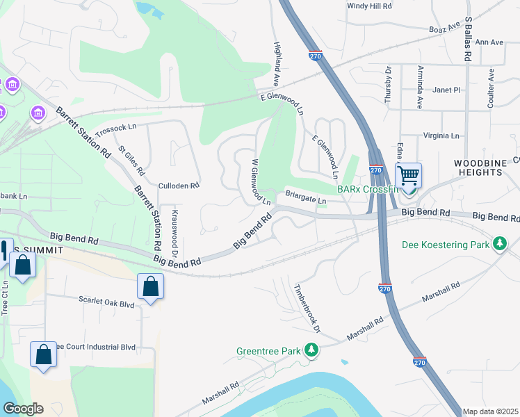 map of restaurants, bars, coffee shops, grocery stores, and more near 9 West Glenwood Lane in Kirkwood