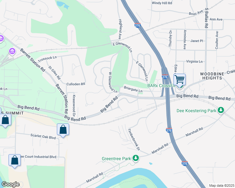 map of restaurants, bars, coffee shops, grocery stores, and more near 9 West Glenwood Lane in Kirkwood