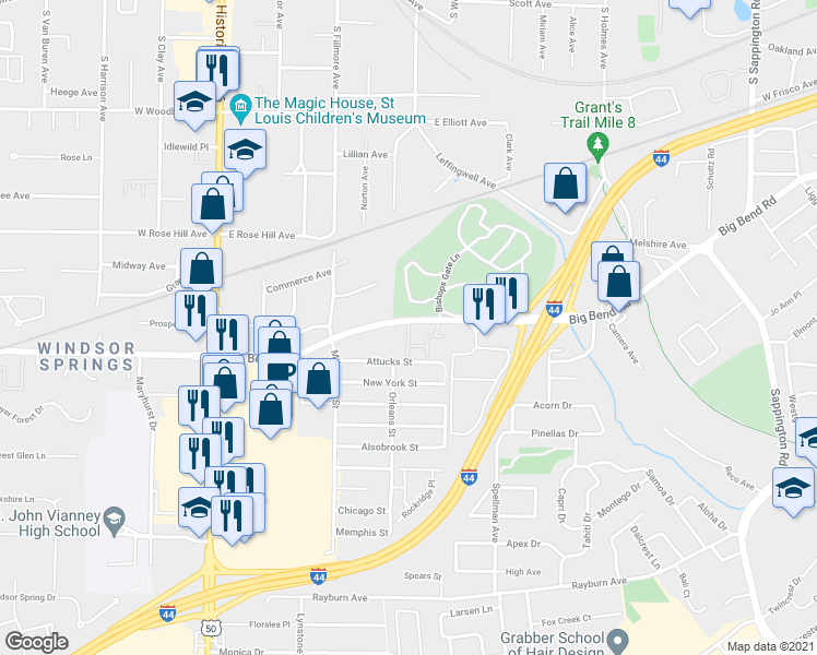 map of restaurants, bars, coffee shops, grocery stores, and more near 3026 Laclede Avenue in St. Louis