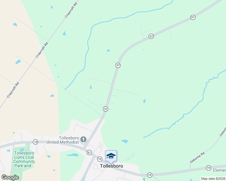 map of restaurants, bars, coffee shops, grocery stores, and more near 33 Hicks Lane in Tollesboro