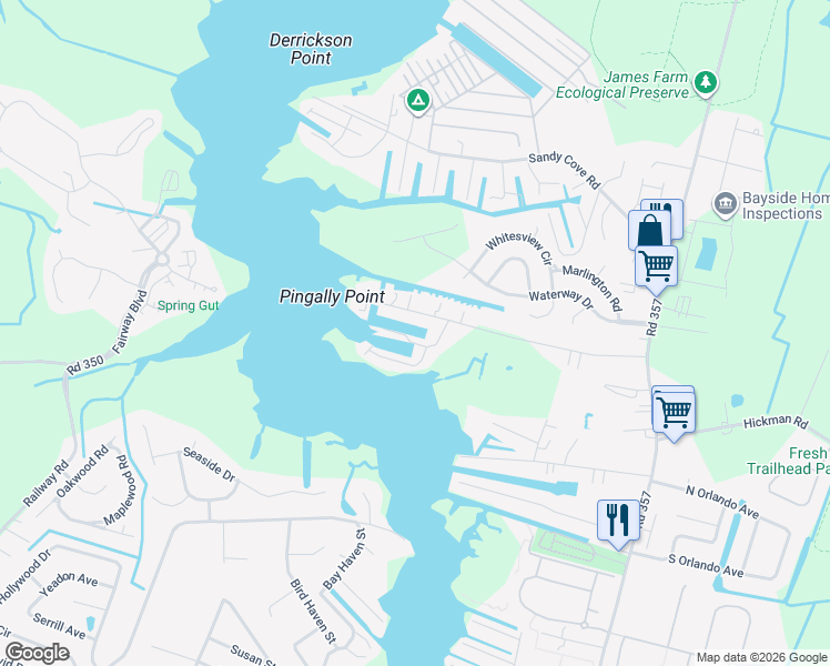 map of restaurants, bars, coffee shops, grocery stores, and more near 38229 Yacht Basin Road in Ocean View