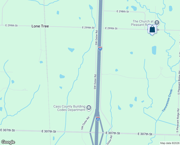 map of restaurants, bars, coffee shops, grocery stores, and more near 30255 Outer Road in Harrisonville