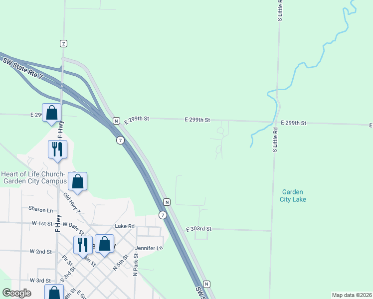 map of restaurants, bars, coffee shops, grocery stores, and more near in Garden City