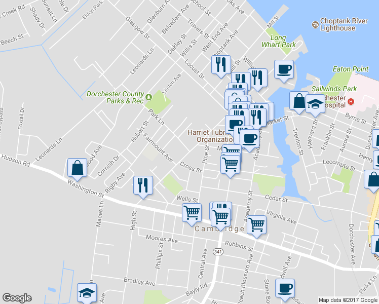 map of restaurants, bars, coffee shops, grocery stores, and more near 514 High Street in Cambridge