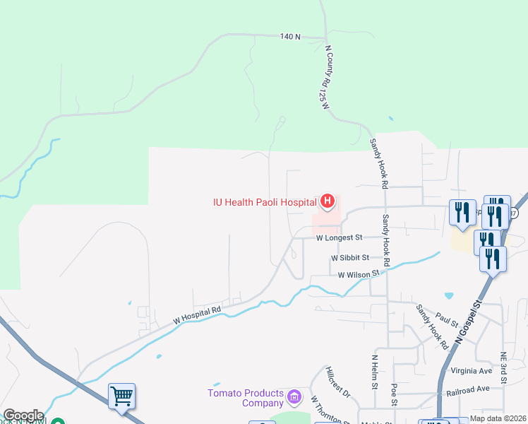 map of restaurants, bars, coffee shops, grocery stores, and more near 987 North Cook Street in Paoli