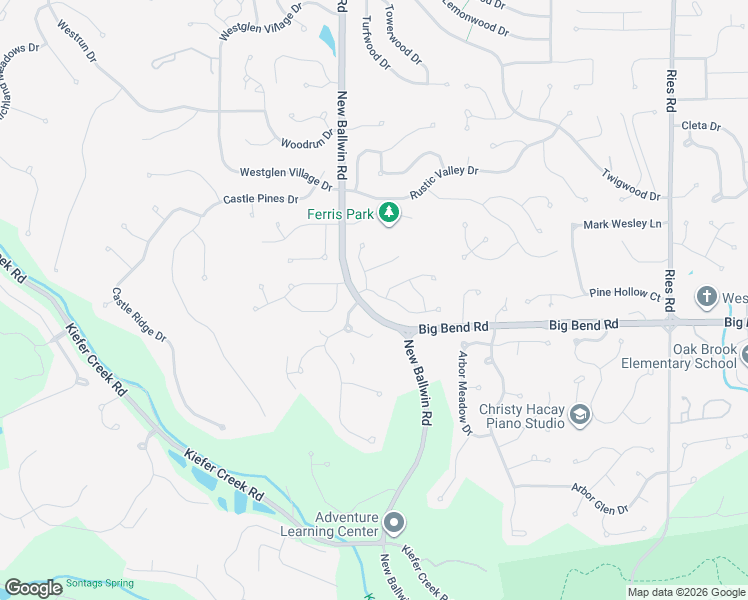 map of restaurants, bars, coffee shops, grocery stores, and more near 658 Showplace Court in Ballwin