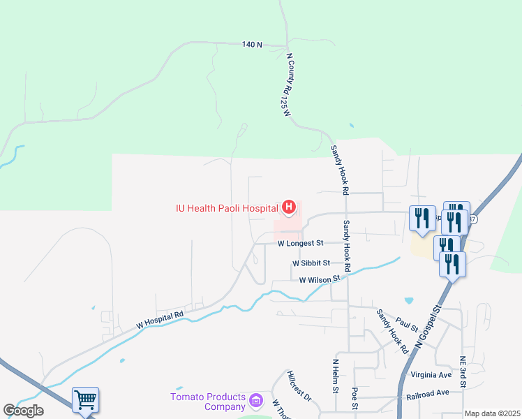 map of restaurants, bars, coffee shops, grocery stores, and more near 718 West B Street in Paoli