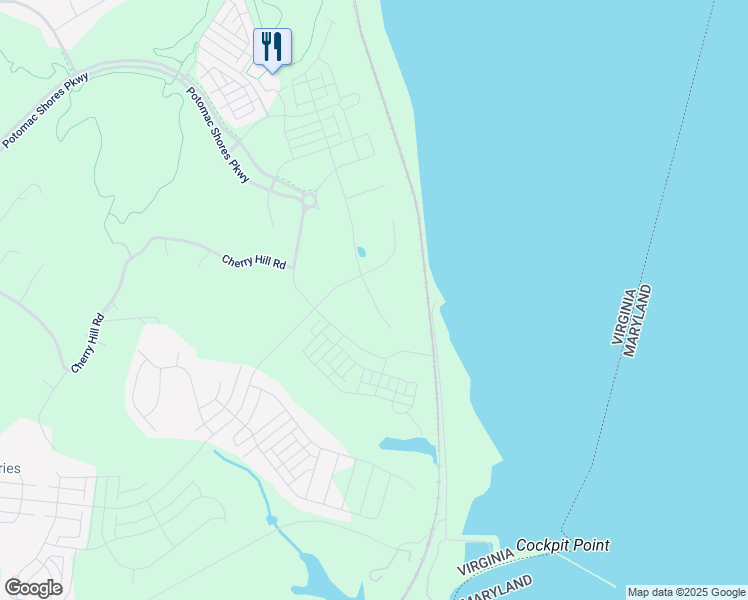 map of restaurants, bars, coffee shops, grocery stores, and more near 1533 Cherry Hill Road in Dumfries