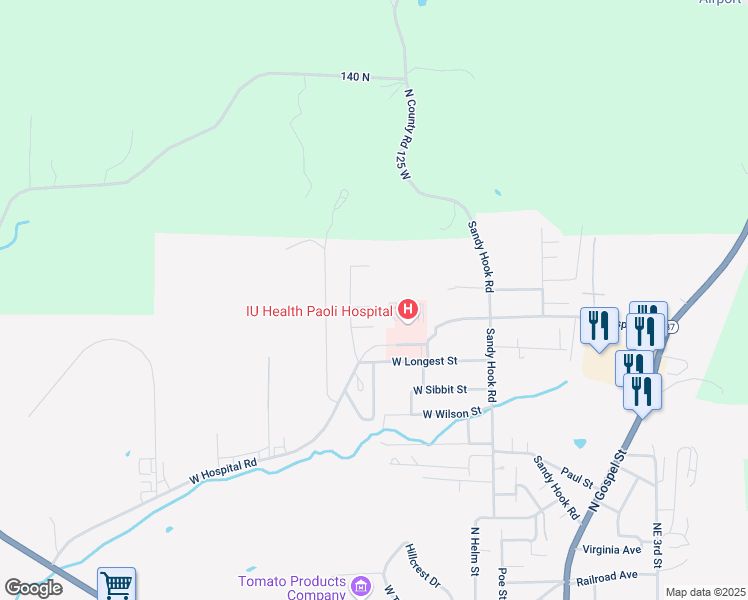 map of restaurants, bars, coffee shops, grocery stores, and more near 718 West B Street in Paoli