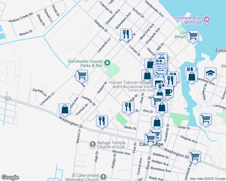 map of restaurants, bars, coffee shops, grocery stores, and more near 513 Clinton Street in Cambridge