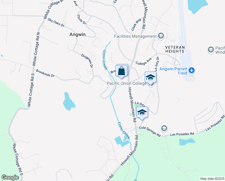 map of restaurants, bars, coffee shops, grocery stores, and more near 170 Brookside Drive in Angwin