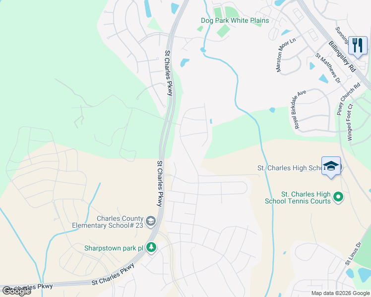 map of restaurants, bars, coffee shops, grocery stores, and more near Atlantis Lane in White Plains