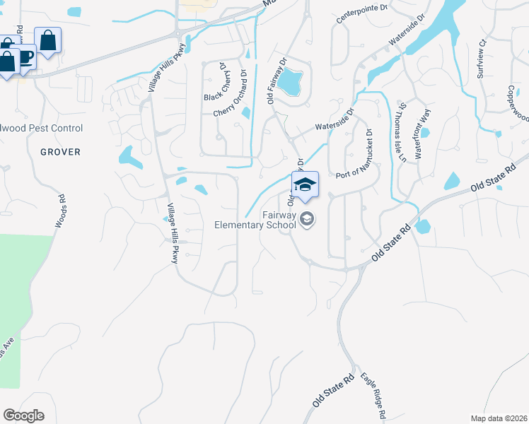 map of restaurants, bars, coffee shops, grocery stores, and more near 437 Blackwolf Run Drive in Wildwood