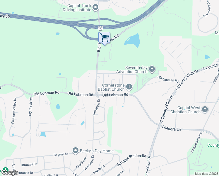 map of restaurants, bars, coffee shops, grocery stores, and more near 5103 Charm Oak Drive in Jefferson City