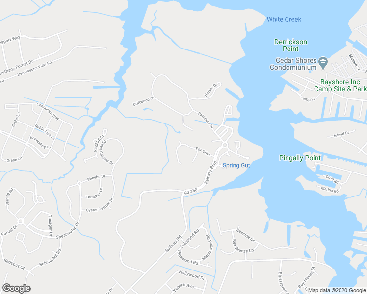 map of restaurants, bars, coffee shops, grocery stores, and more near 53 Fox Drive in Ocean View
