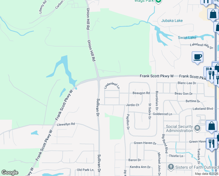 map of restaurants, bars, coffee shops, grocery stores, and more near 13 Mapleleaf Lane in Belleville