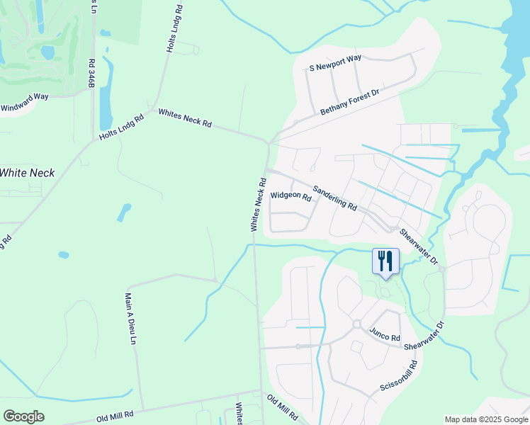 map of restaurants, bars, coffee shops, grocery stores, and more near 32763 Widgeon Road in Ocean View