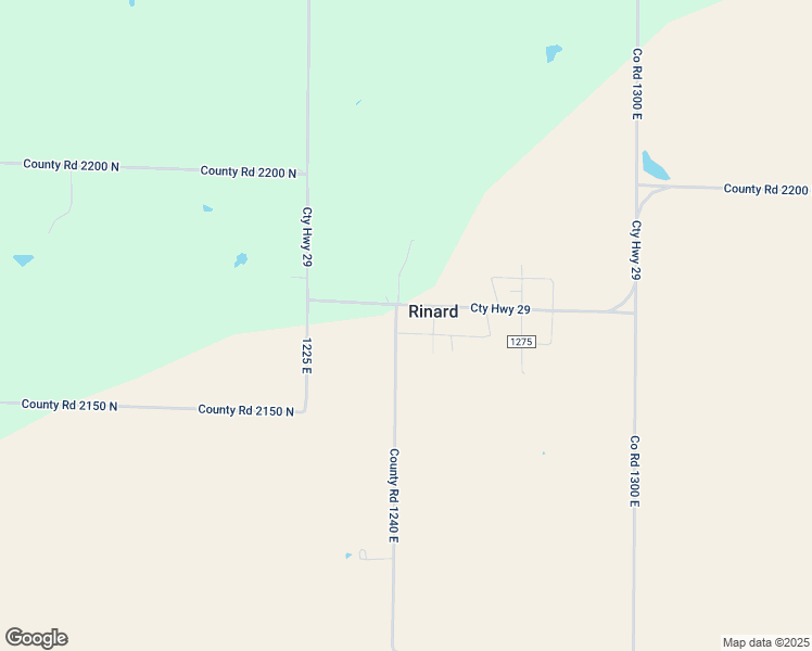 map of restaurants, bars, coffee shops, grocery stores, and more near Co Road 1220E in Rinard