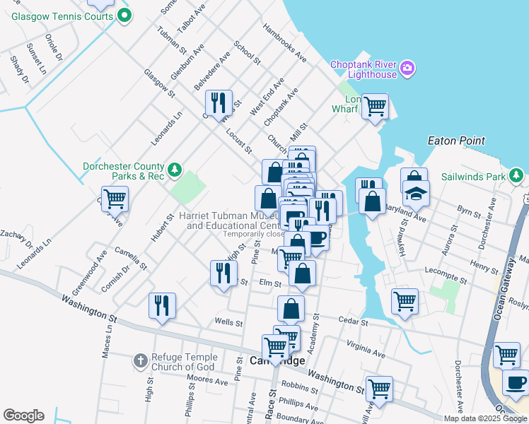 map of restaurants, bars, coffee shops, grocery stores, and more near 417 High Street in Cambridge
