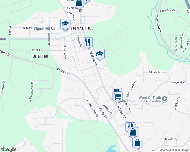 map of restaurants, bars, coffee shops, grocery stores, and more near 15 South 87th Street in Belleville