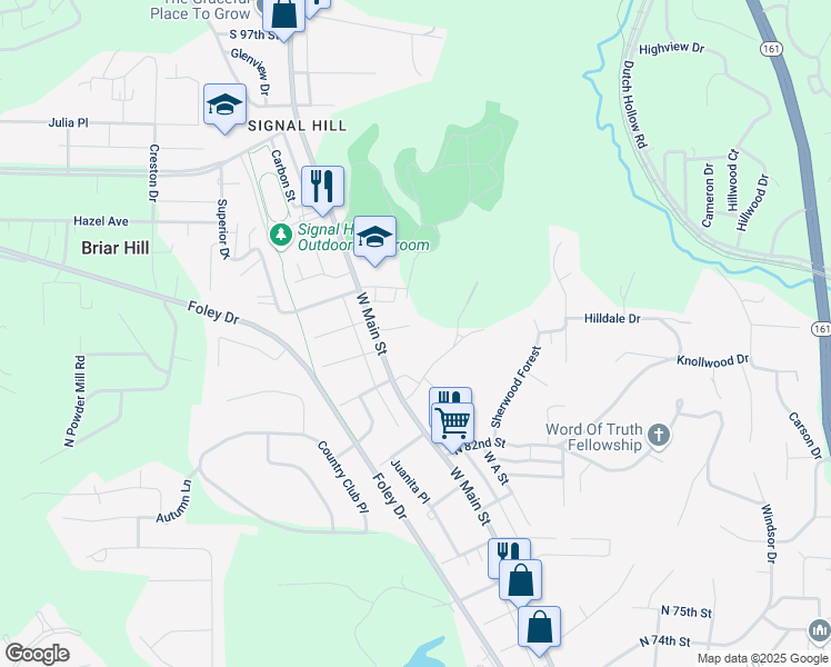 map of restaurants, bars, coffee shops, grocery stores, and more near 3 Kilmar Woods Drive in Belleville