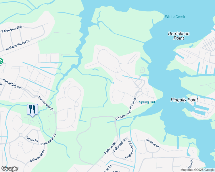 map of restaurants, bars, coffee shops, grocery stores, and more near 30406 Anderson Drive in Ocean View