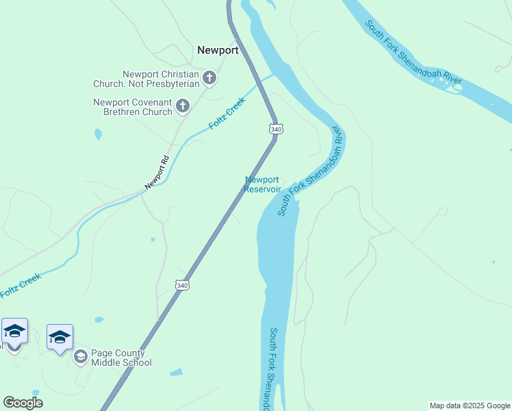 map of restaurants, bars, coffee shops, grocery stores, and more near 4793 U.S. 340 in Shenandoah