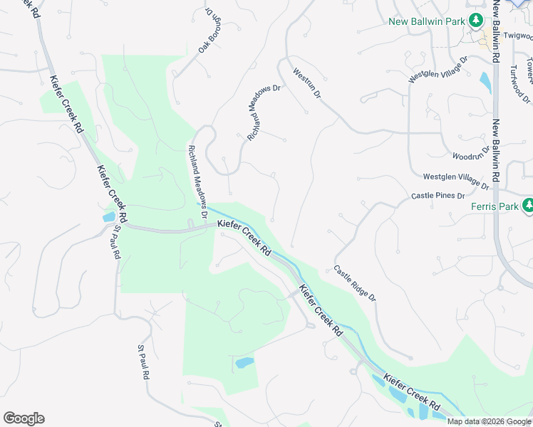 map of restaurants, bars, coffee shops, grocery stores, and more near 585 Wetherby Terrace Drive in Ballwin