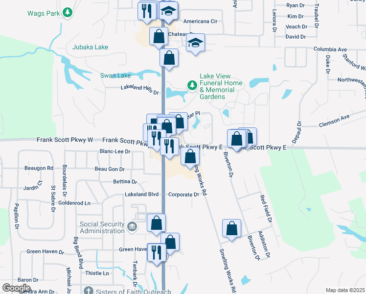 map of restaurants, bars, coffee shops, grocery stores, and more near 4660 North Illinois Street in Fairview Heights
