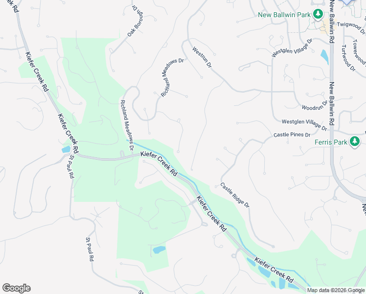 map of restaurants, bars, coffee shops, grocery stores, and more near 585 Wetherby Terrace Drive in Ballwin