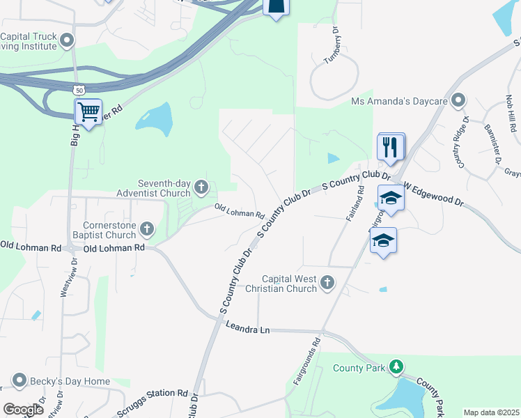 map of restaurants, bars, coffee shops, grocery stores, and more near 4690 Old Lohman Road in Jefferson City