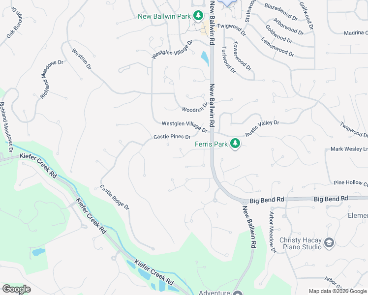 map of restaurants, bars, coffee shops, grocery stores, and more near 508 Oakton Ridge Court in Ballwin