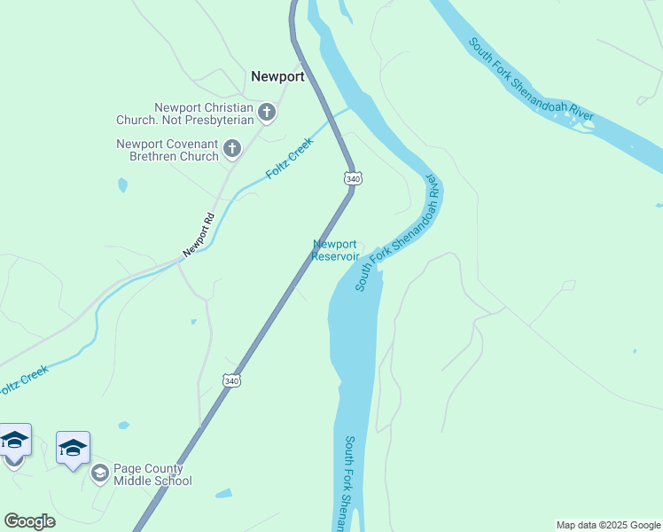 map of restaurants, bars, coffee shops, grocery stores, and more near 4793 U.S. 340 in Shenandoah