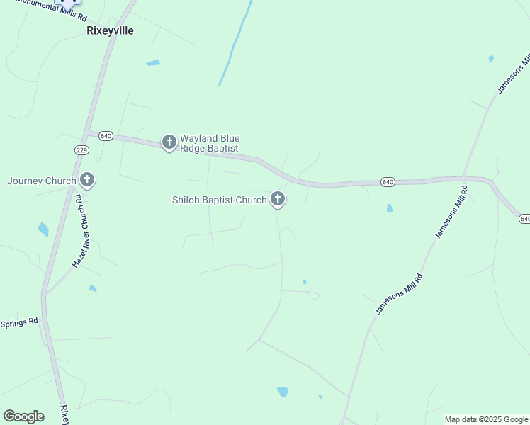 map of restaurants, bars, coffee shops, grocery stores, and more near 9360 Shiloh Church Road in Rixeyville