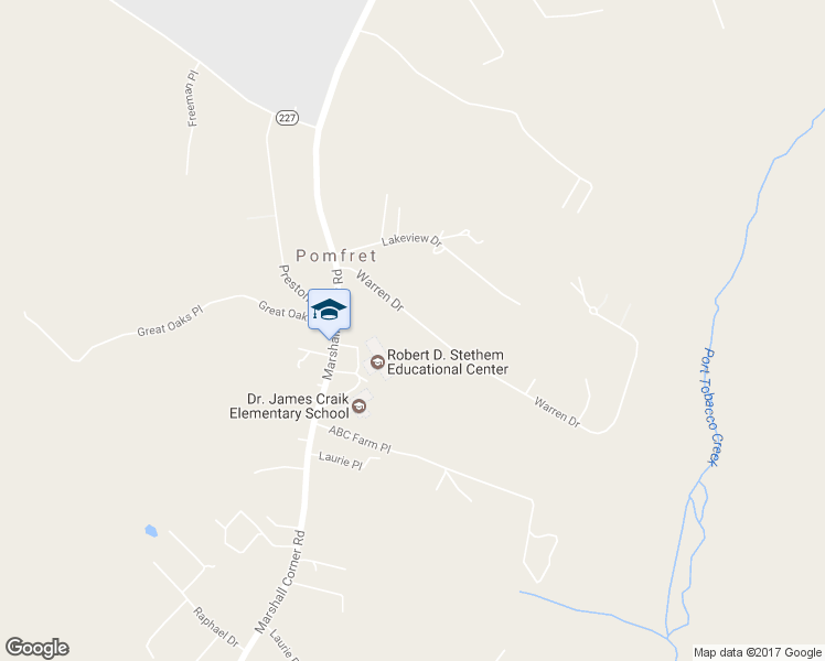 map of restaurants, bars, coffee shops, grocery stores, and more near 8205 Warren Drive in Pomfret