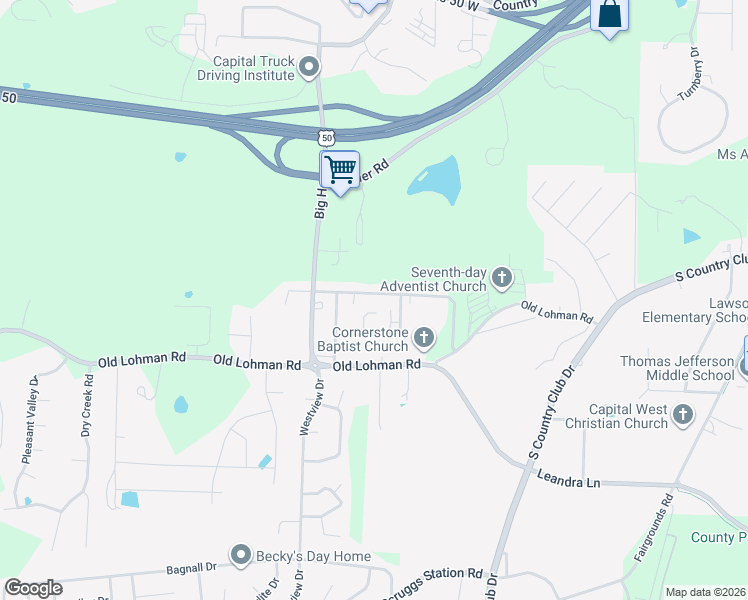 map of restaurants, bars, coffee shops, grocery stores, and more near 1110 Charm Tree Court in Jefferson City