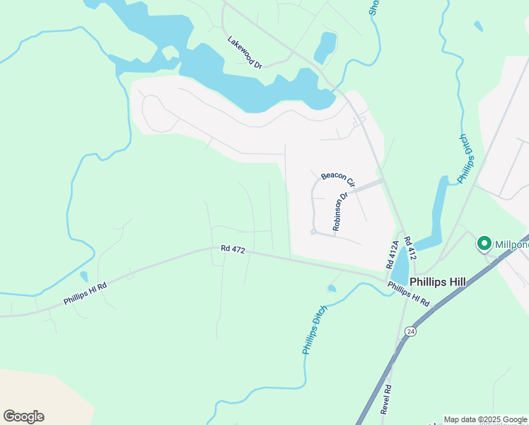 map of restaurants, bars, coffee shops, grocery stores, and more near 26025 Hayfield Lane in Millsboro