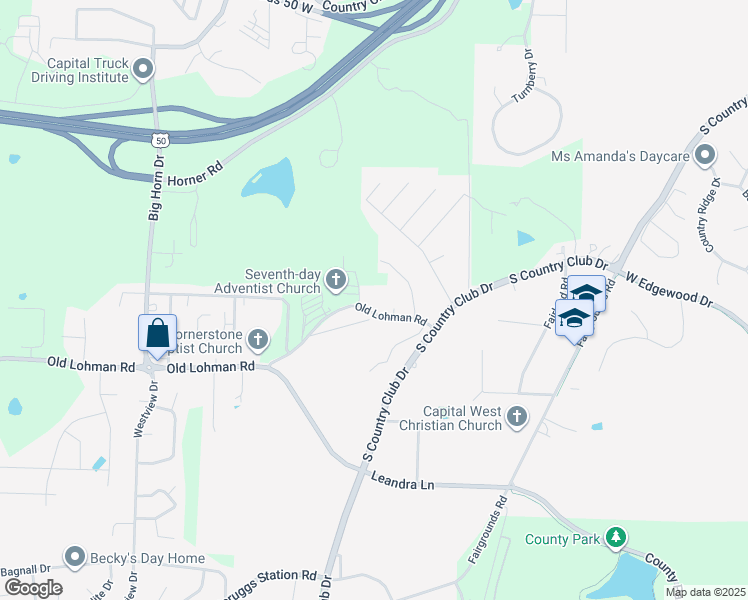 map of restaurants, bars, coffee shops, grocery stores, and more near 4716 Old Lohman Road in Jefferson City