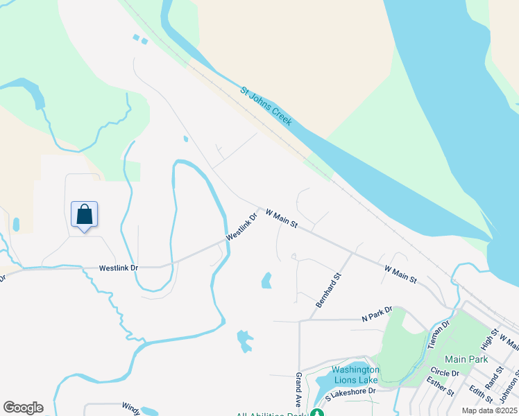 map of restaurants, bars, coffee shops, grocery stores, and more near 1401 West Main Street in Washington