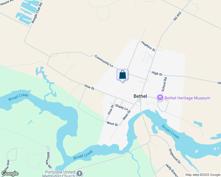 map of restaurants, bars, coffee shops, grocery stores, and more near in Bethel