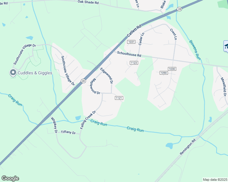 map of restaurants, bars, coffee shops, grocery stores, and more near 6935 Maplewood Drive in Bealeton