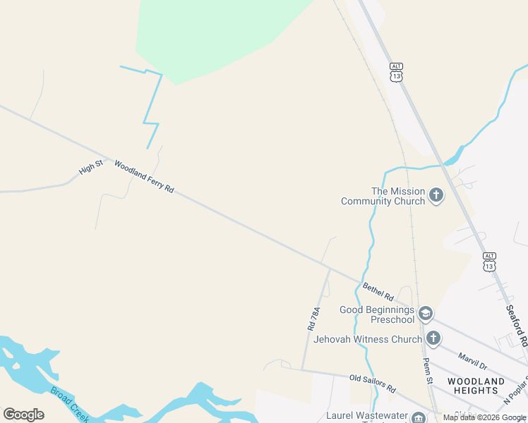 map of restaurants, bars, coffee shops, grocery stores, and more near 8807 Woodland Ferry Road in Laurel