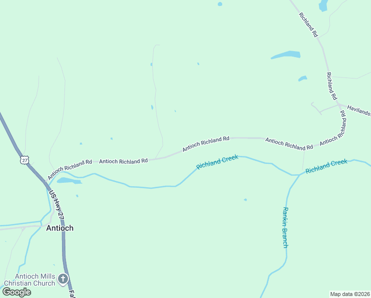 map of restaurants, bars, coffee shops, grocery stores, and more near Antioch-Richland Road in Berry
