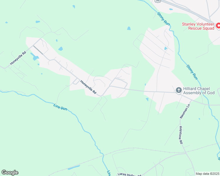 map of restaurants, bars, coffee shops, grocery stores, and more near 1533 Honeyville Road in Stanley
