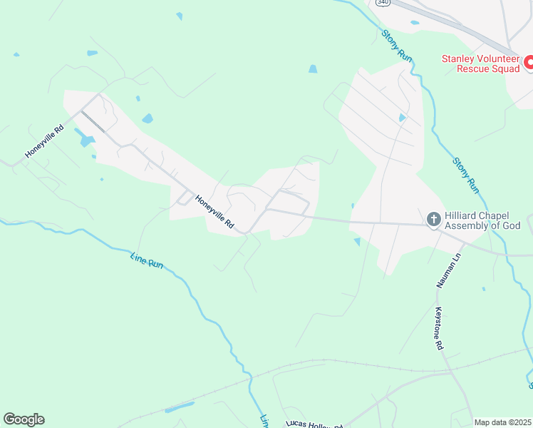 map of restaurants, bars, coffee shops, grocery stores, and more near 1533 Honeyville Road in Stanley