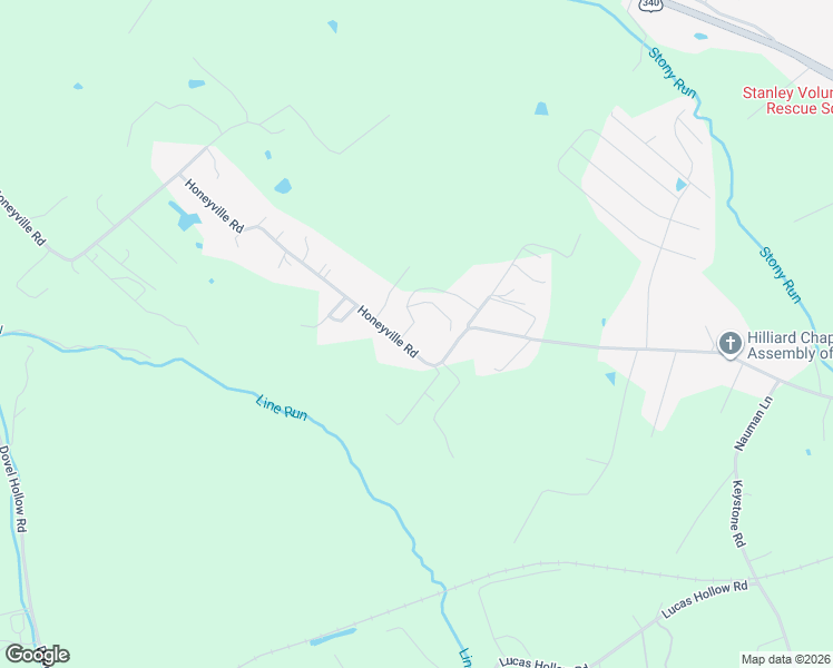 map of restaurants, bars, coffee shops, grocery stores, and more near 1746 Honeyville Road in Stanley