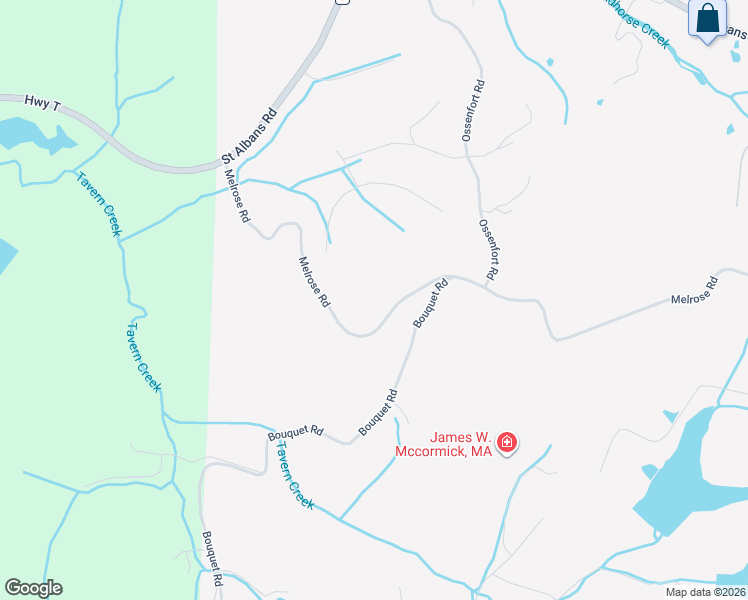 map of restaurants, bars, coffee shops, grocery stores, and more near 19575 Melrose Road in Wildwood