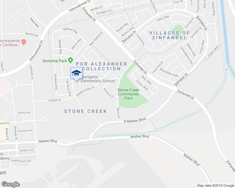 map of restaurants, bars, coffee shops, grocery stores, and more near 3560 Spoto Drive in Rancho Cordova
