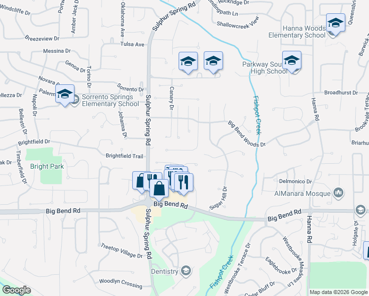 map of restaurants, bars, coffee shops, grocery stores, and more near 868 Heron Woods Drive in Ballwin